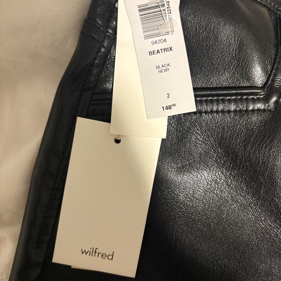 Wilfred (Aritzia) Vegan Leather Flare Pants — Black (Size 2, Brand New w/ Tags) - Picture 4 of 4
